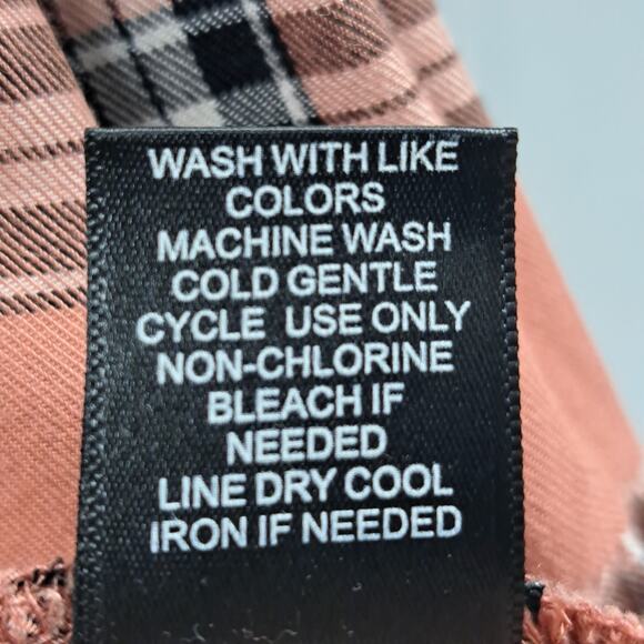 Torrid Peplum Top Plus 3X Plaid Twill‎ Button Front Long Sleeve Babydoll Pink - Picture 11 of 11